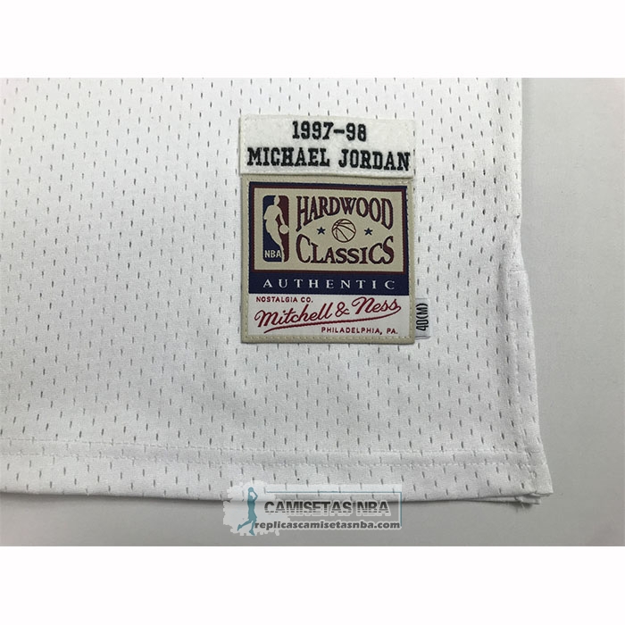 Camiseta Chicago Bulls Michael Jordan NO 23 Autentico 1997-98 Blanco